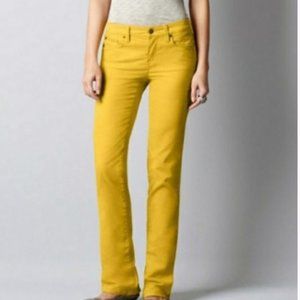 LOFT Yellow Straight Leg Pants